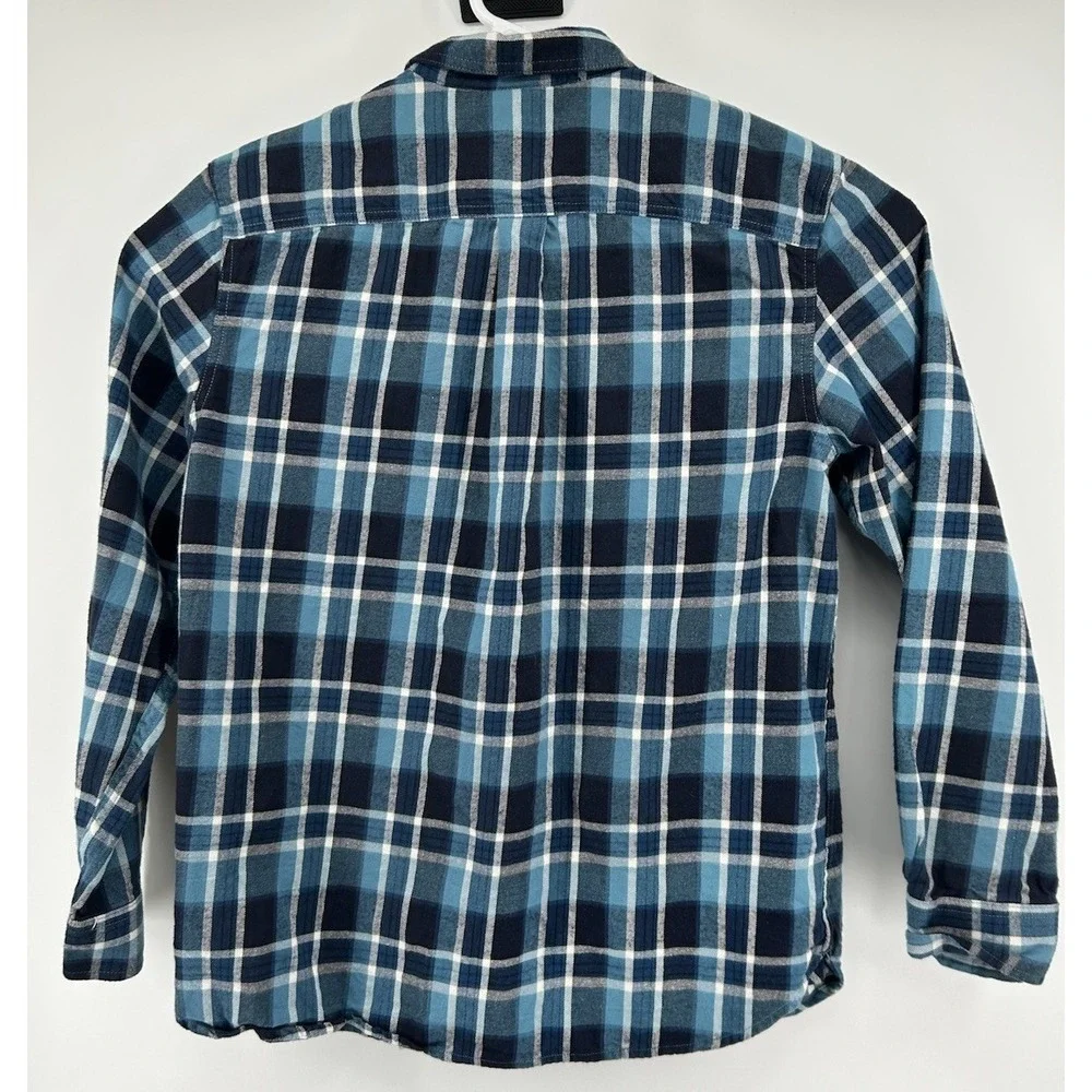 The North Face Plaid Flannel Button Down Long Sleeve Shirt Blue Men's‎ Large